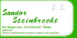 sandor steinbrecht business card